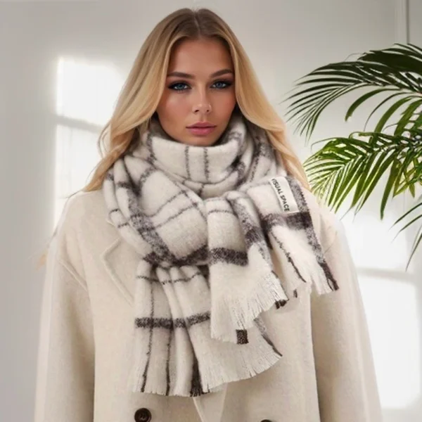 Winter Plaid Print Cashmere Poncho Scarf Fashion British Style Warm Pashmina Thick Blanket Bufanda Hijab Shawl Warps Echarpe