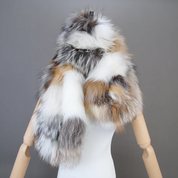 Hot Sale Women Winter Warm Natural Fox Fur Scarf Ring Knit Real Fox Fur Lady Fashion Neckerchief Scarves Women Real Fur Bandana - Image 3