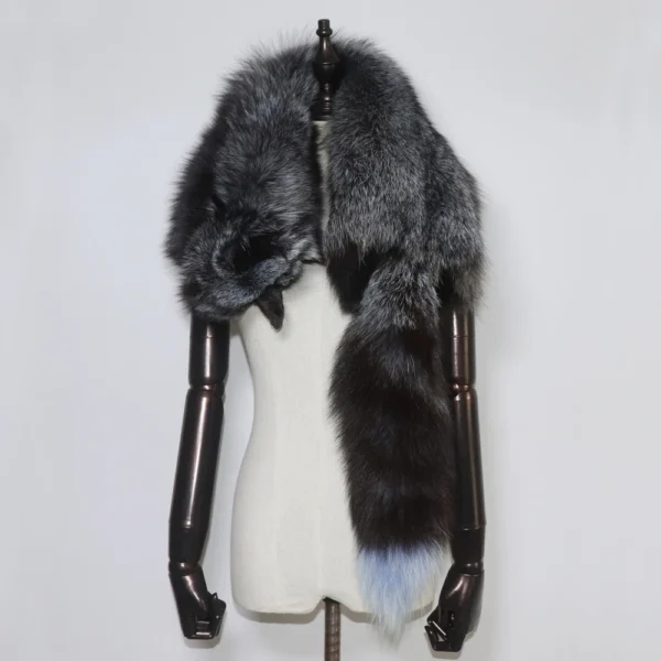 2024 New Party Luxury Brand Women Real Winter Fox Fur Scarves Natural One-Piece Fox Fur Collar Warm Soft Real Fox Fur Scarf - Image 5