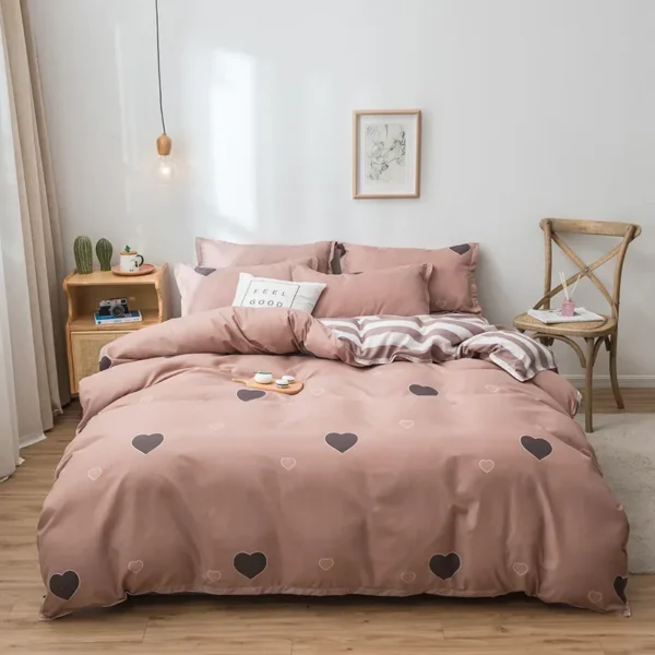 Cartoon Print Home Bedding Set Queen Soft Comfortable Duvet Cover Set with Sheets King Szie Quilt Covers Pillow Cases Bed Linens