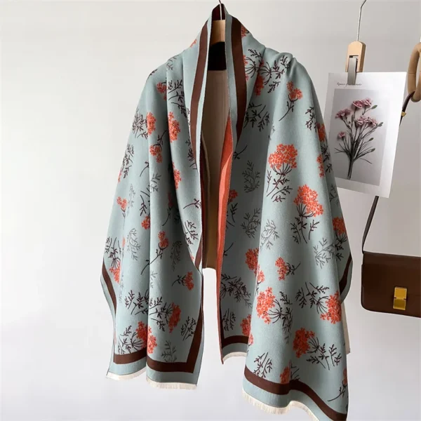 Luxury Brand Pashmina Shawl Wrap Scarf for Women Design Winter Warm Cashmere Scarves Bandana Female Thick Blanket Soft Bufanda - Image 3