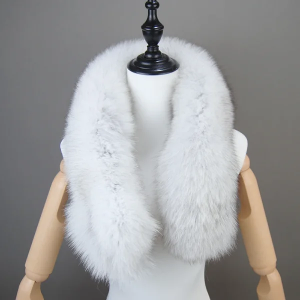 2024 New Style Real Fur Collar 100% High Quality Real Fox Fur Scarves Super Luxury Fashion Women Men Collar Real Fox Fur Scarf - Image 3