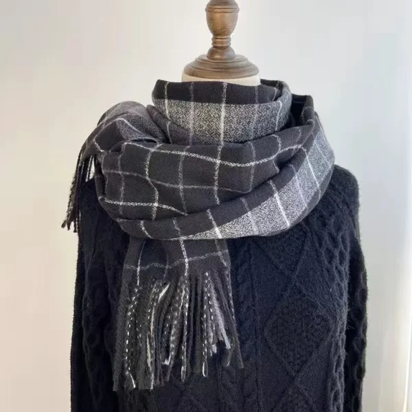 Fashion winter plaid scarf female autumn and winter everything new British classic imitation cashmere plaid sha - Image 2