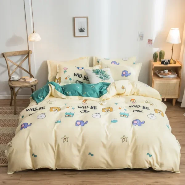 Cartoon Print Home Bedding Set Queen Soft Comfortable Duvet Cover Set with Sheets King Szie Quilt Covers Pillow Cases Bed Linens - Image 2