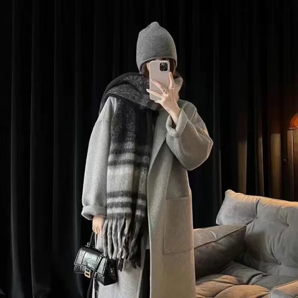 New Fashion Winter Scarf Women Thicken Warm Plaid Wraps Luxury Scarf Female Designer Brand Men Large Shawl Long Tassel - Image 5