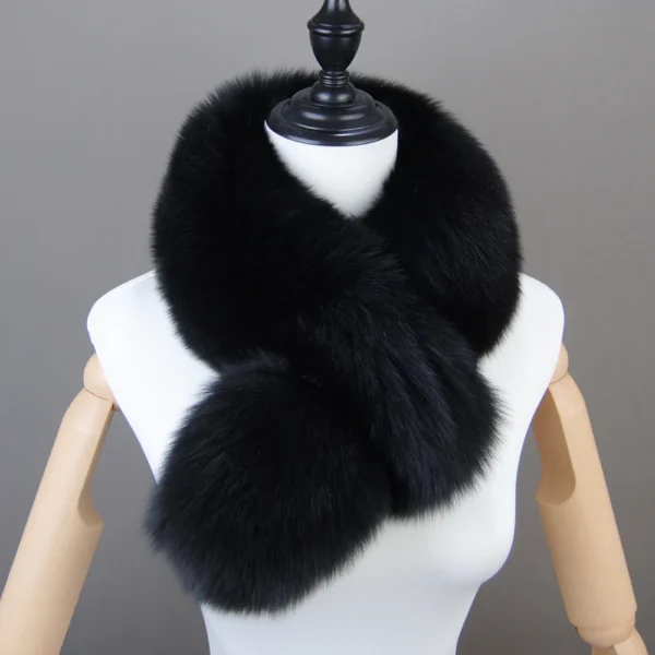 2024 New Style Real Fur Collar 100% High Quality Real Fox Fur Scarves Super Luxury Fashion Women Men Collar Real Fox Fur Scarf - Image 5