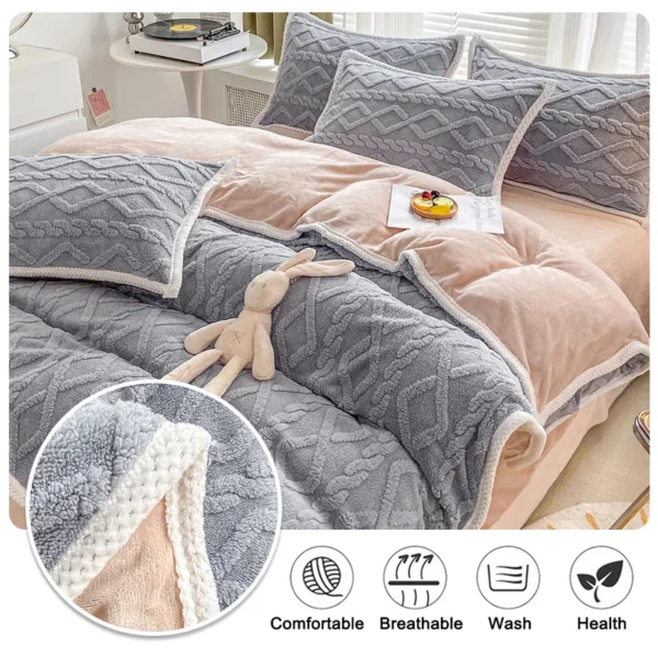 Thicken Quilt Cover Winter Warm Bedding Covers Skin-friendly Double Quilt Cover Queen King Comforter Cover Home Decor 200x230cm - Image 3