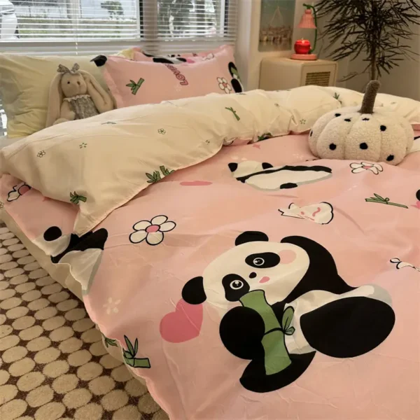 Panda King Size Bedding Set Men Beddings Sets Double Bed Set 4 Pieces Pure Cotton Bedroom Nordic Wind Quilt Cover Student Ins