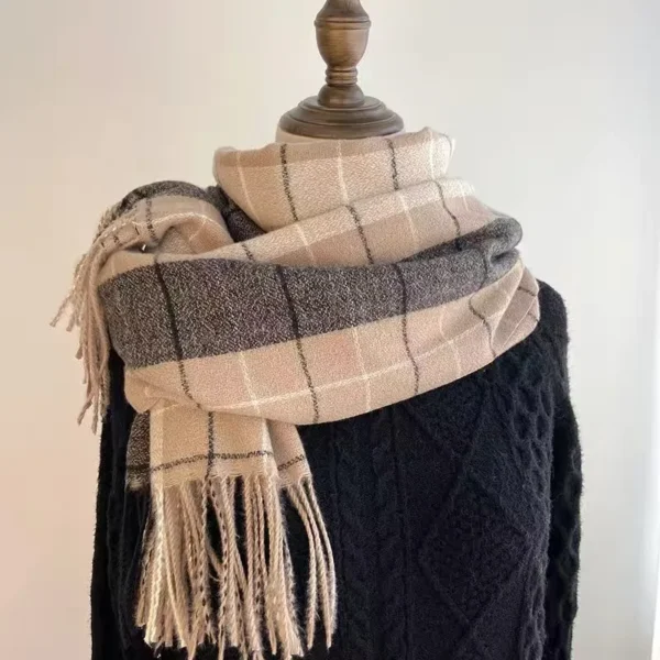 Fashion winter plaid scarf female autumn and winter everything new British classic imitation cashmere plaid sha - Image 5