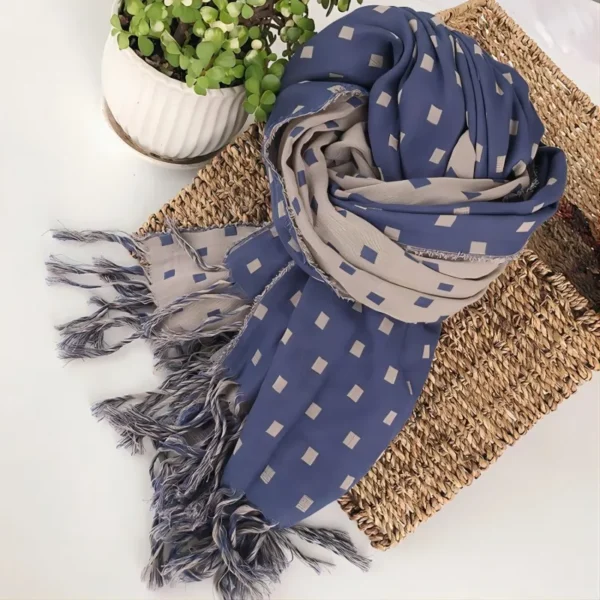 Winter Keepwarm Cotton double-sided Small Square Patterned Thickened Scarf Shawl - Image 2