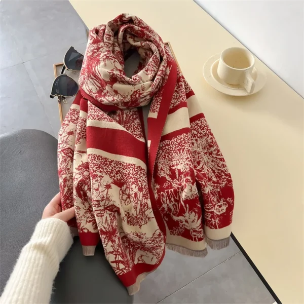 Thick Blanket Warm Cashmere Scarf for Women Luxury Winter Shawl Wrap Pashmina Bufanda Poncho Female Soft Bandana Foulard Echarpe - Image 4