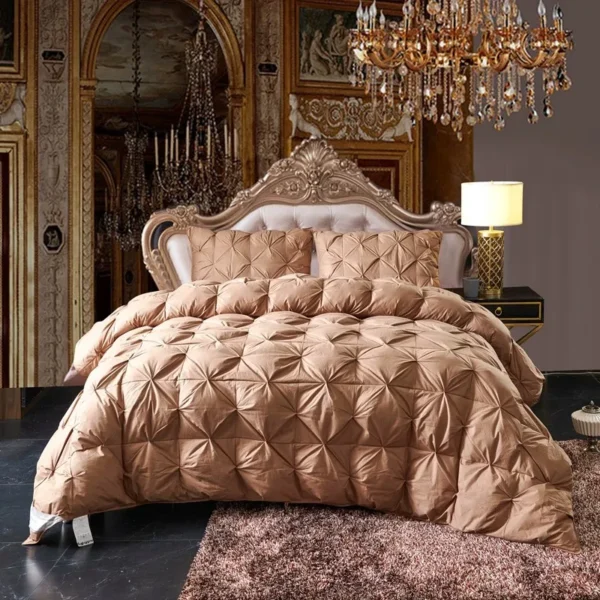 Quilted 100% High Rank Goose Down Duvet 3D Luxury Quilt King Queen Full Size Comforter Winter Thick Blanket Solid Color - Image 3