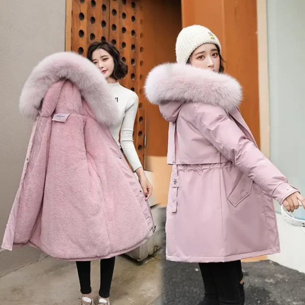 Pai Overcome 2024 New Style Of Long Style Cotton-Padded Jacket Padded Y2k Jacket Winter With Wool Thickened Large Size Coat Tide - Image 3