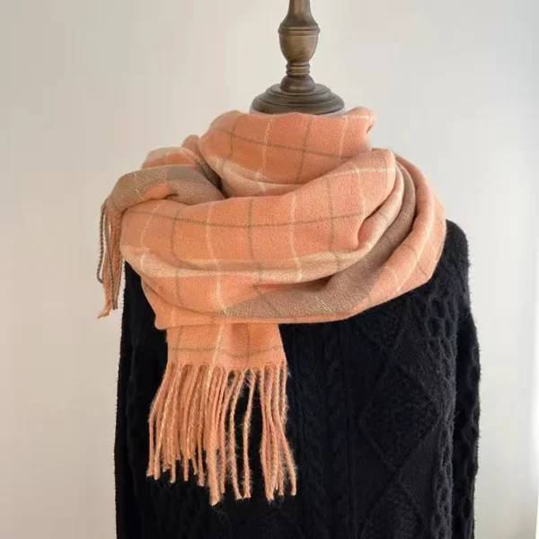 Fashion winter plaid scarf female autumn and winter everything new British classic imitation cashmere plaid sha - Image 4