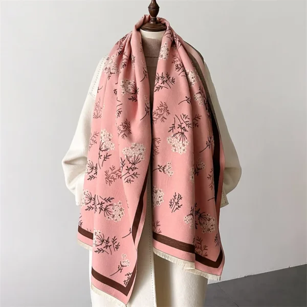 Luxury Brand Pashmina Shawl Wrap Scarf for Women Design Winter Warm Cashmere Scarves Bandana Female Thick Blanket Soft Bufanda - Image 5