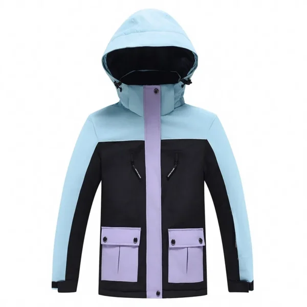 Waterproof and Windproof Ski Suits for Kids, Warm Hooded Jackets, Snowboard Sports, Boys and Girls, Outdoor, Winter