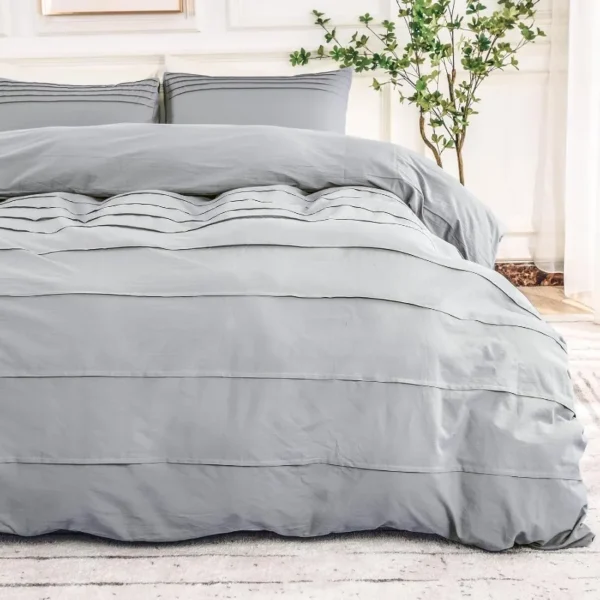 100% Organic Cotton Duvet Cover, 3pc Bedding Set with Zipper Closure, Soft, Lightweight and Breathable, No Comforter