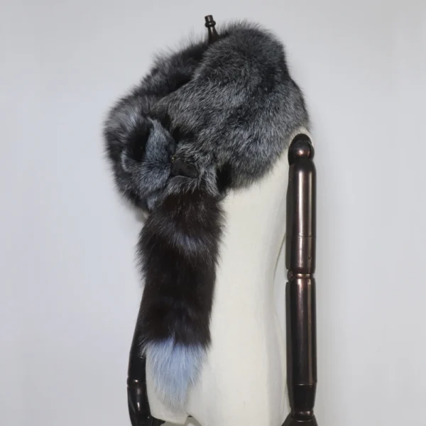 2024 New Party Luxury Brand Women Real Winter Fox Fur Scarves Natural One-Piece Fox Fur Collar Warm Soft Real Fox Fur Scarf - Image 4