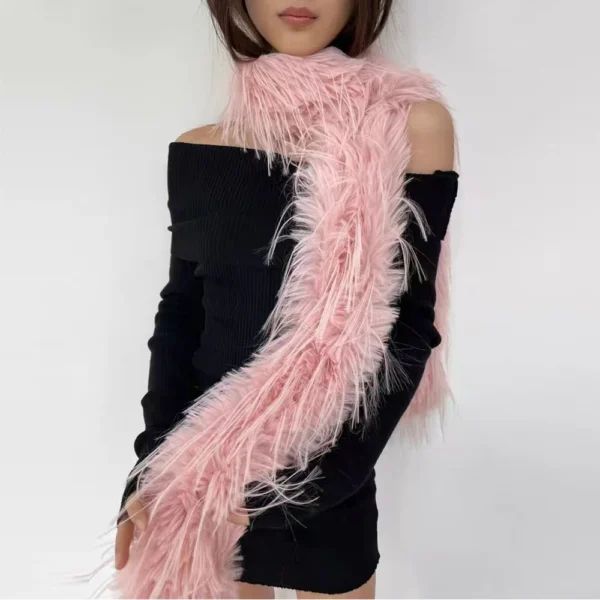 Winter Fluffy Scarf Women's Retro Tassel Versatile Neck Warm Personality Long Comfortable Emo Scarf Luxury Classic Soft Shawl