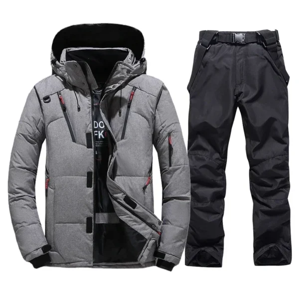 New Thermal Winter Skiing Down Jacket Ski Suit Men Snowboard Bibs Pants Warm Set Male Snowmobile Clothing For Wear Overalls - Image 2