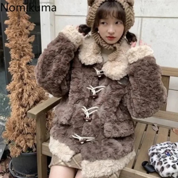 Fashion Lamb Wool Coat for Women Streetwear Furry Thicked Warm Oversized Outwear Casual Korean Y2k Coat Fall Winter Clothing - Image 6