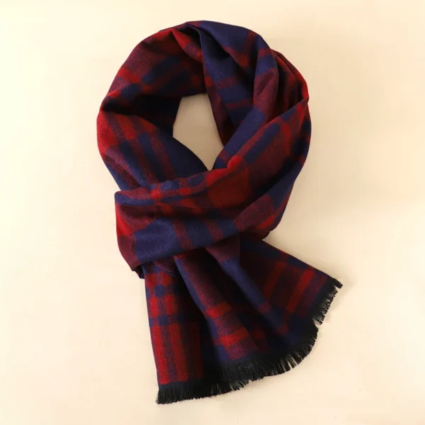 NEW Fashion Winter Men's Cotton Scarf Warm Neckerchief Patchwork Striped Scarves Soft Long Casual Male Bufanda Pashmina Shawl - Image 4