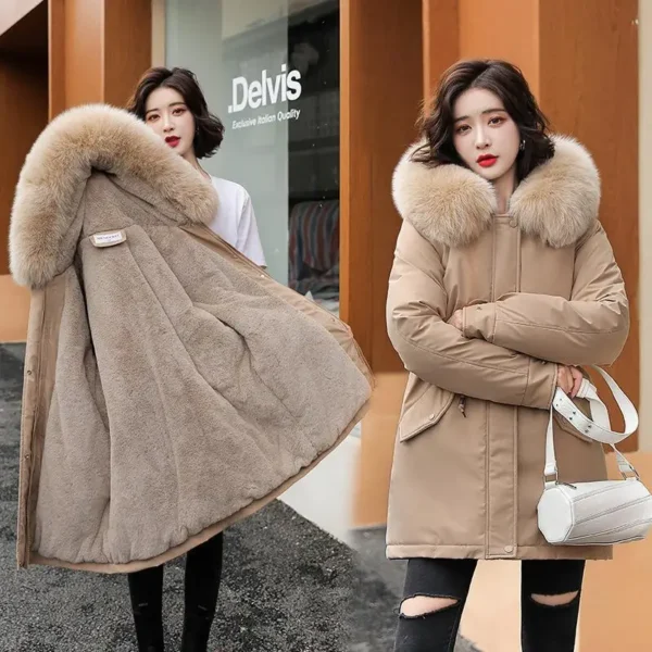 Pai Overcome 2024 New Style Of Long Style Cotton-Padded Jacket Padded Y2k Jacket Winter With Wool Thickened Large Size Coat Tide - Image 4