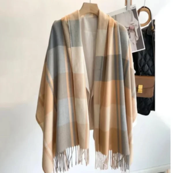 Korean Plaid Scarf Female Autumn and Winter Hot Sell Warm Shawl Popular Male Bib Long Tassel Pair Scarf Imitation Cashmere - Image 5