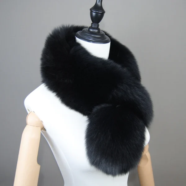 2024 New Style Real Fur Collar 100% High Quality Real Fox Fur Scarves Super Luxury Fashion Women Men Collar Real Fox Fur Scarf - Image 4