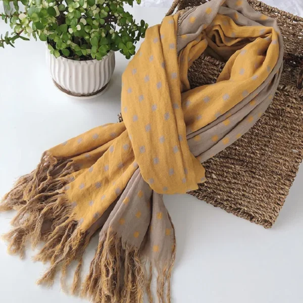 Winter Keepwarm Cotton double-sided Small Square Patterned Thickened Scarf Shawl