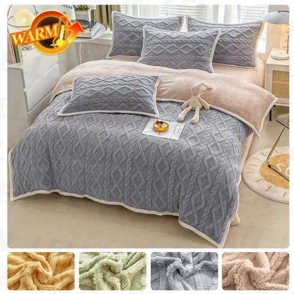 Thicken Quilt Cover Winter Warm Bedding Covers Skin-friendly Double Quilt Cover Queen King Comforter Cover Home Decor 200x230cm