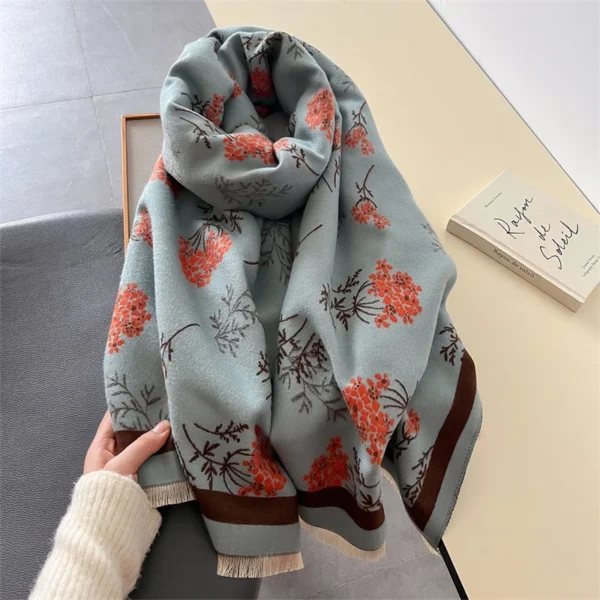 Luxury Brand Pashmina Shawl Wrap Scarf for Women Design Winter Warm Cashmere Scarves Bandana Female Thick Blanket Soft Bufanda - Image 4