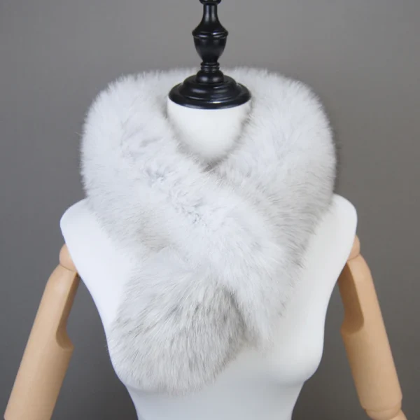 2024 New Style Real Fur Collar 100% High Quality Real Fox Fur Scarves Super Luxury Fashion Women Men Collar Real Fox Fur Scarf - Image 2