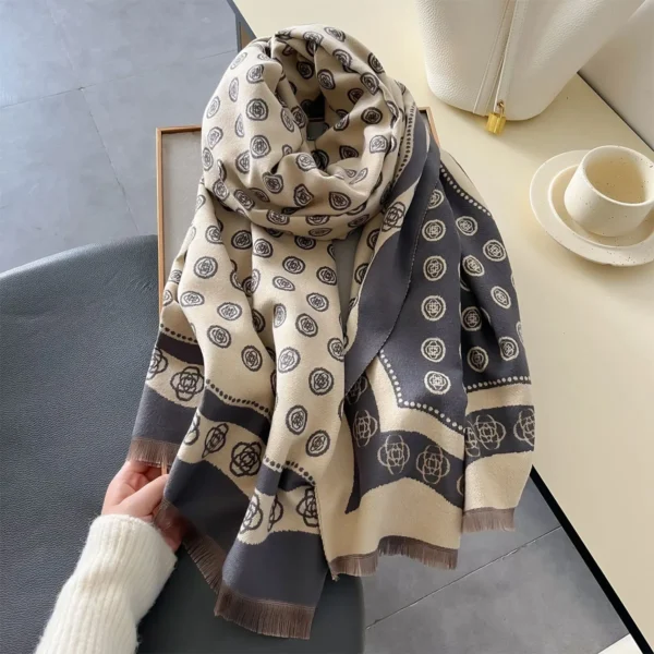 Luxury Winter Scarf Women Cashmere Warm Pashmina Brand Foulard Female Shawls Wraps Thick Soft Bufanda Poncho Scarves Stole - Image 5