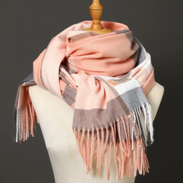 200*70cm Fashion Autumn Winter Warm Cashmere Scarf Dot Pattern Long Tassels Women Thicken Wrap Shawl Lady muffler Wool Pashmina - Image 6