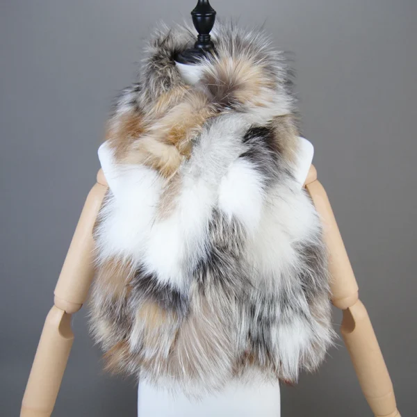 Hot Sale Women Winter Warm Natural Fox Fur Scarf Ring Knit Real Fox Fur Lady Fashion Neckerchief Scarves Women Real Fur Bandana - Image 2