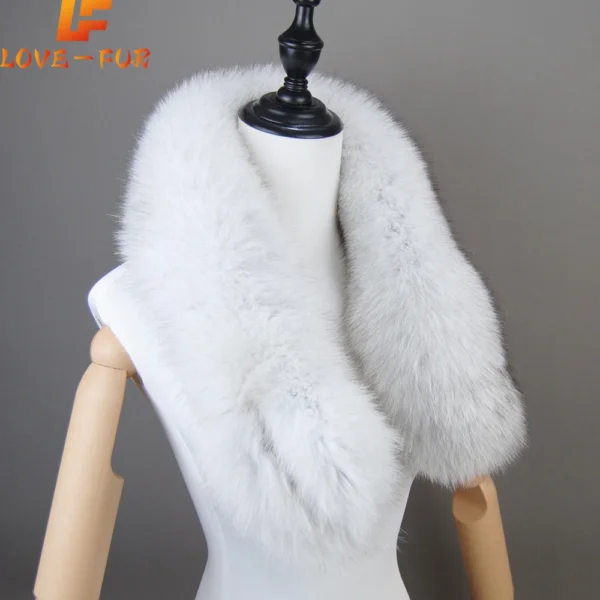 2024 New Style Real Fur Collar 100% High Quality Real Fox Fur Scarves Super Luxury Fashion Women Men Collar Real Fox Fur Scarf