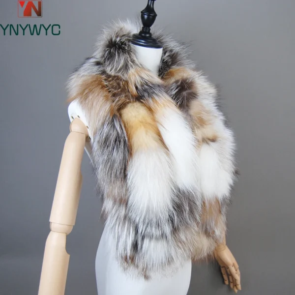 Hot Sale Women Winter Warm Natural Fox Fur Scarf Ring Knit Real Fox Fur Lady Fashion Neckerchief Scarves Women Real Fur Bandana