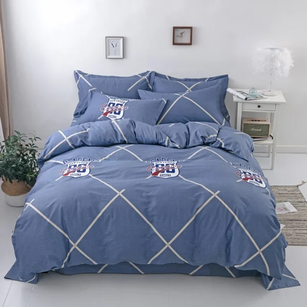 Geometric plaid comforter cover sets All Cotton bedding 3 PCS set Twin king size quilt cover with 2 pillowcases Duvet cover set - Image 4