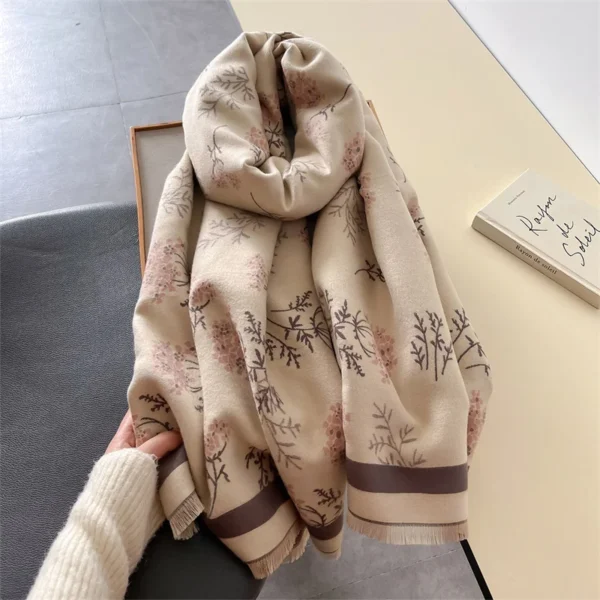 Luxury Brand Pashmina Shawl Wrap Scarf for Women Design Winter Warm Cashmere Scarves Bandana Female Thick Blanket Soft Bufanda