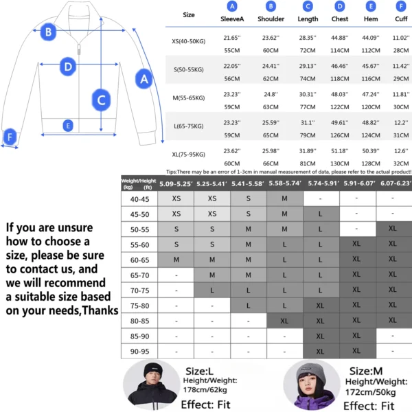 2025 New Couple Winter Skiing Jacket Thickened Warm Woman Ski Hoodie Outdoor Sport Man Snow Clothes Waterproof Windproof Tops - Image 6