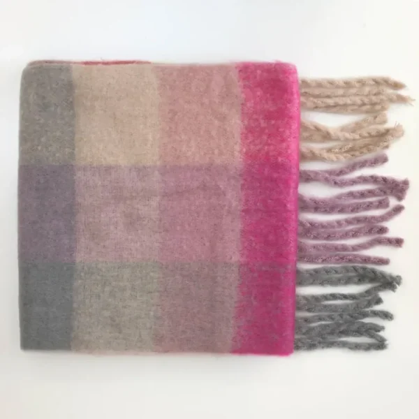 Fashion Brand Design Scarf Women Autumn Winter Rainbow Plaid Warm Fringed Imitation Cashmere Wrap Female Soft Warm Thermal Shawl - Image 5